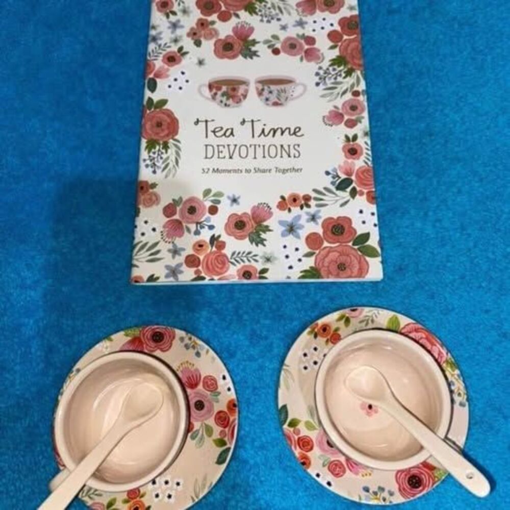 Teatime, Devotion, Book And Tea Cups